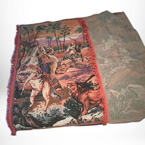 Rare Vintage 70s Turkish Velvet Tapestry Rug - Mint Vintage Condition - 7'x5' - Picture 4 of 4